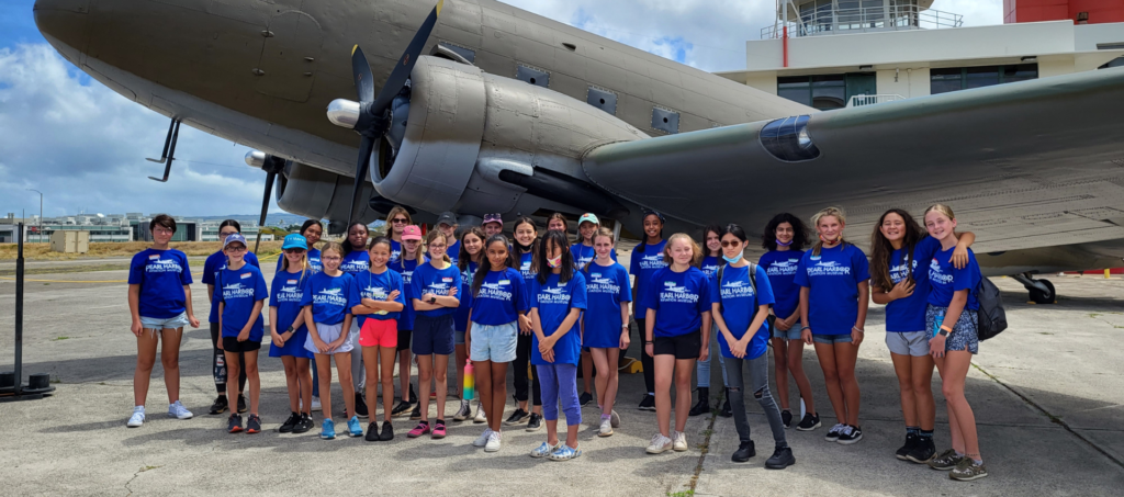 Students from the 2022 Summer Camp experiences at the Pearl Harbor Aviation Museum.