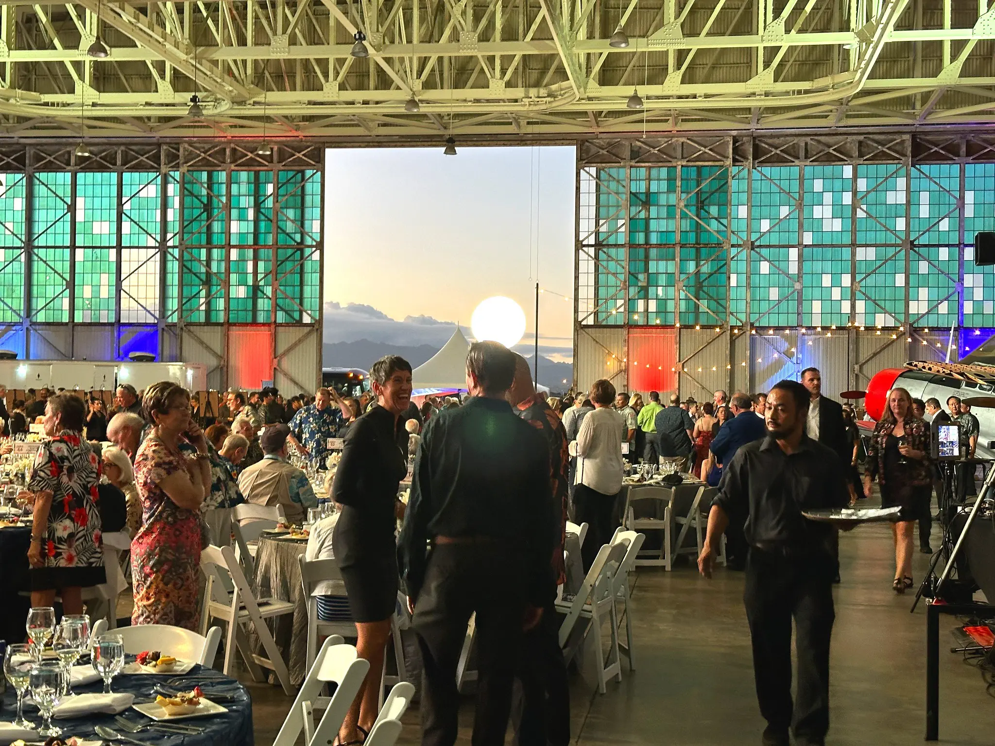 Photo of guests inside Hangar 79 for the Love of Country Gala