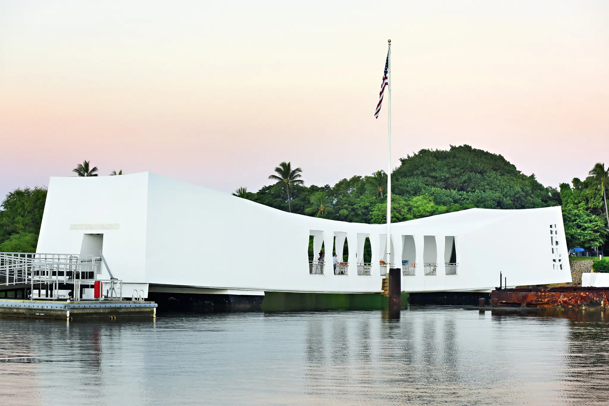 Photo of USS Arizona Memorial in the morning hours