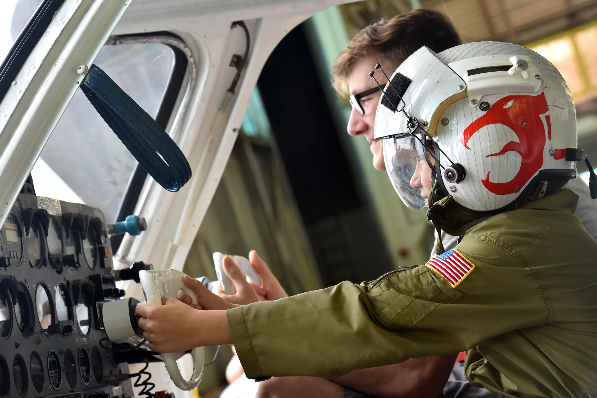 Photo of small child in the cockpit