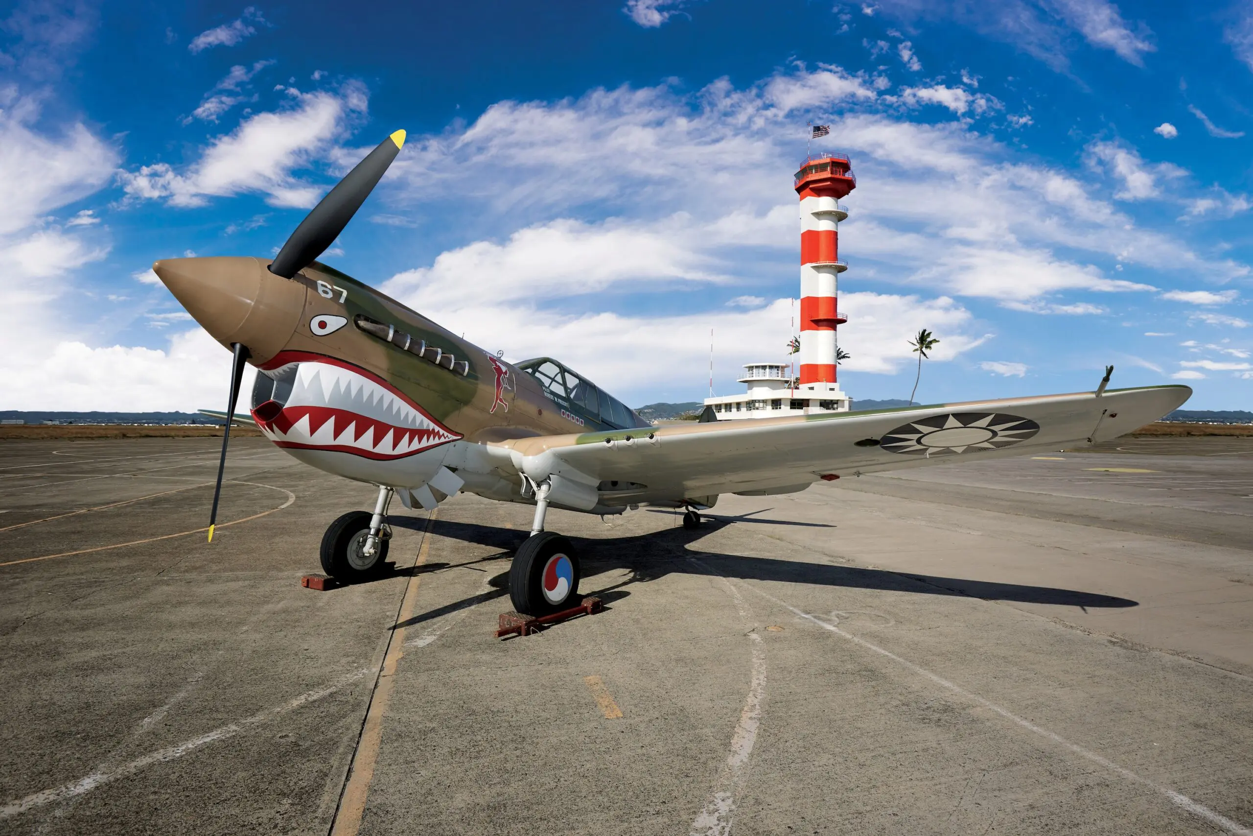 Photo of Flying Tiger with Tower in the background