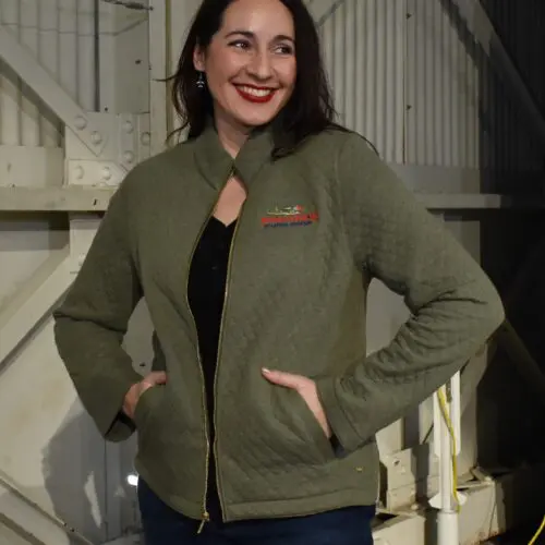 Quilted Jacket Green Front - LW: Ladies Quilted PHAM Jacket