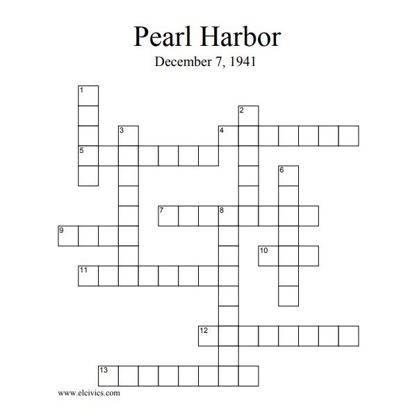 Pearl Harbor Crossword Puzzle