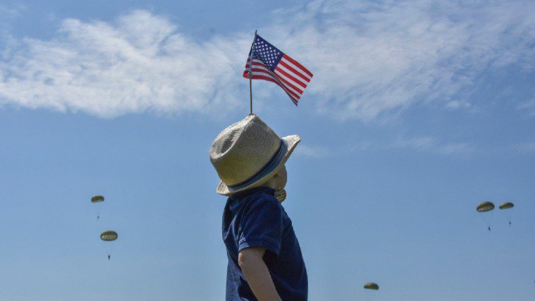 Boy with flag