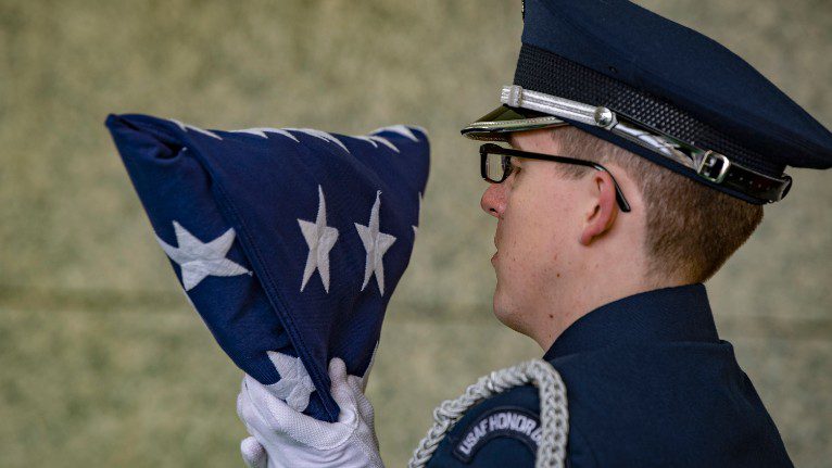 Folding the flag