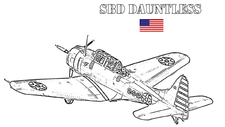 SBD Dauntless Coloring Page