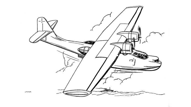 Seaplane Coloring Page