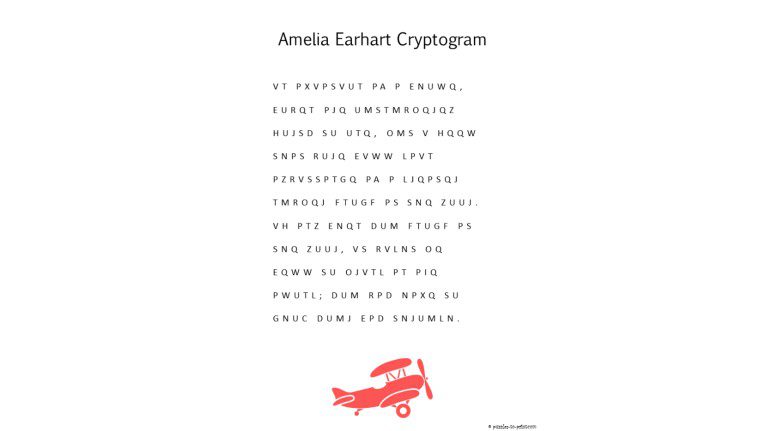 Amelia Earhart Cryptogram
