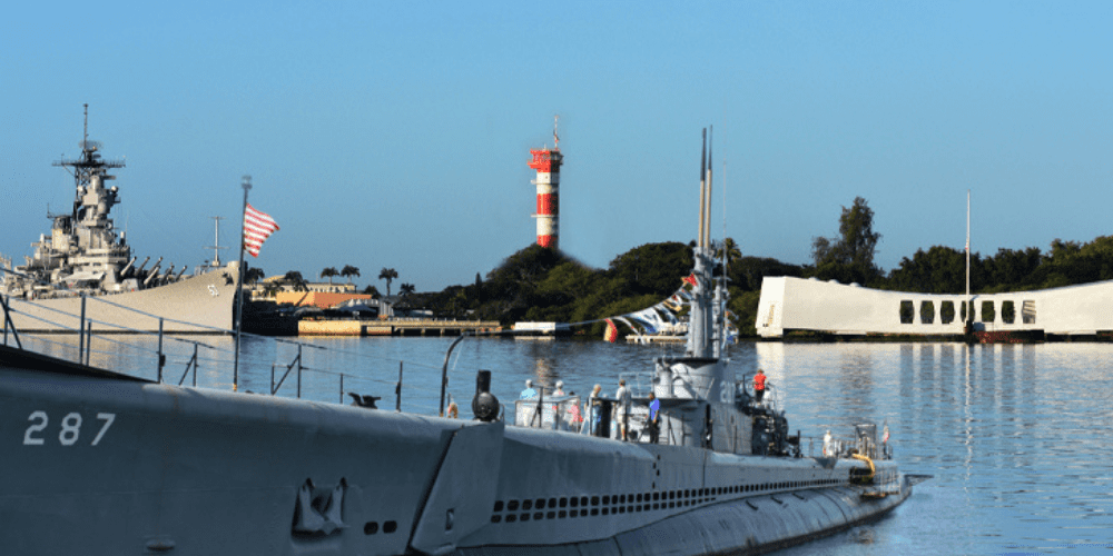 The USS Missouri, Bowfin Submarine, Pearl Harbor Aviation Museum, and the USS Arizona Memorial. 