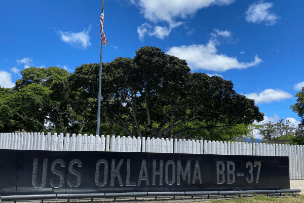 Untitled design (33) The USS Oklahoma Memorial on Ford Island.