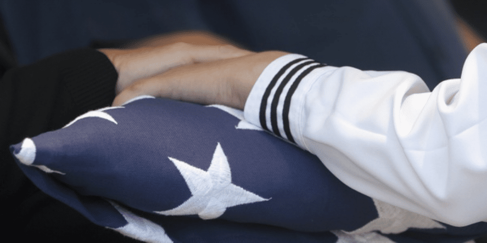 DPAA Desktop 1 Burial Flag given to next-of-kin during the funeral service of a previously unaccounted for service member.