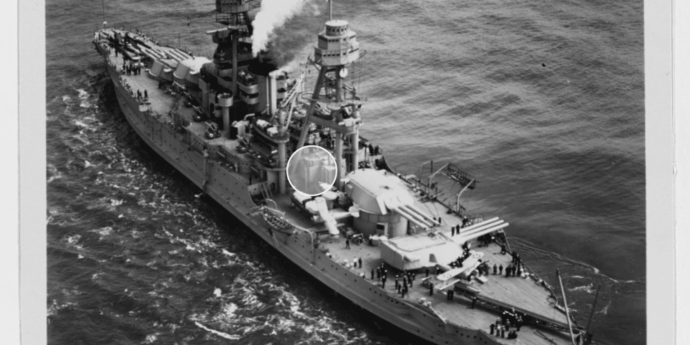 Location of the Museum's USS Arizona relic on battleship.