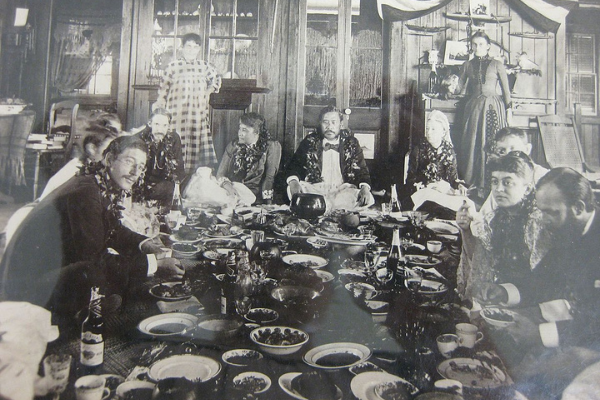 King Kalākaua and Royal Family hosting a Royal Luau in 1889.