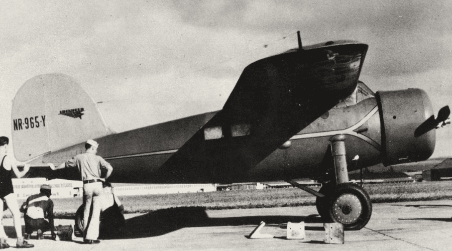 Amelia Desktop 4 Mechanics at Wheeler Airfield calibrate the compass on Earhart’s airplane. Hawaii Department of Transportation Airport Division Image.