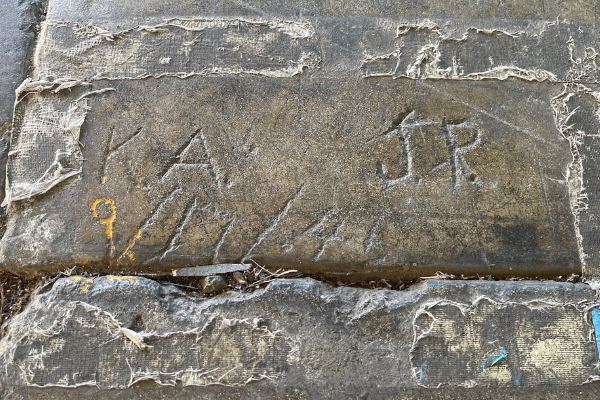 Carvings found in Hangar 79's floor, dated "9/17/41."