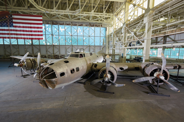 B-17E Swamp Ghost located in Hangar 79's Restoration Shop of Pearl Harbor Aviation Museum.