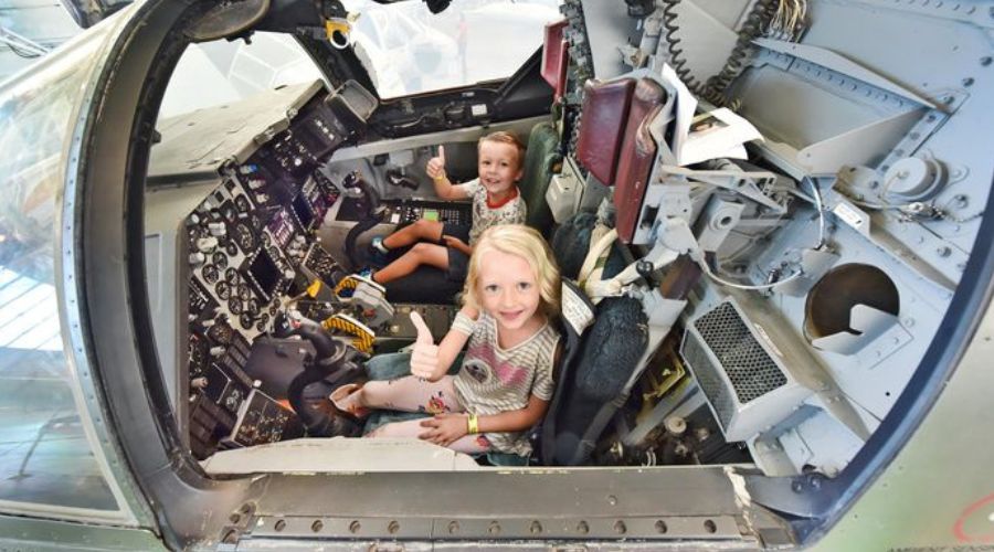 Visitors are invited to hop inside the cockpits.