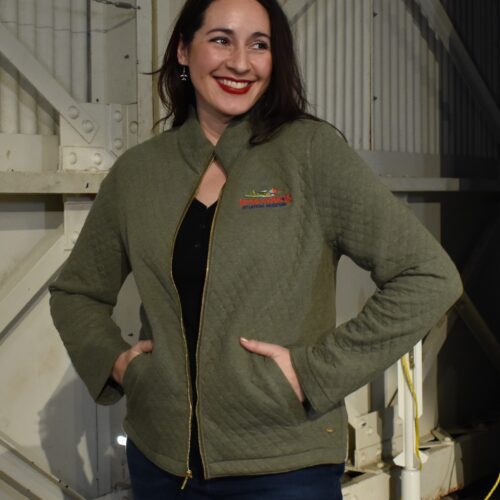Quilted Jacket Green Front - LW: Ladies Quilted PHAM Jacket