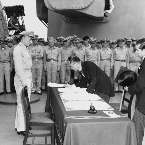 Mamoru Shigemitsu Signs The Instrument Of Surrender Officially Ending The Second World War - End of WWII Commemoration