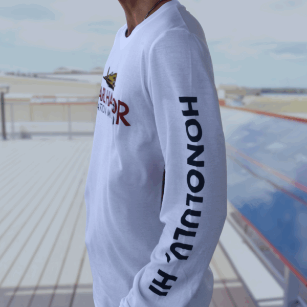 White Long Sleeve Side - AN: Men's Brass Tacks 2 LSleeve Crew
