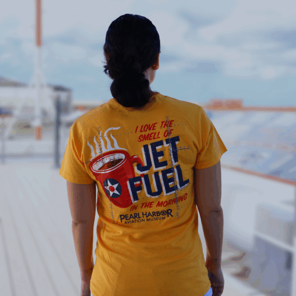 Jet Fuel T Shirt Yellow Back - R&S: Jet Fuel T-shirt