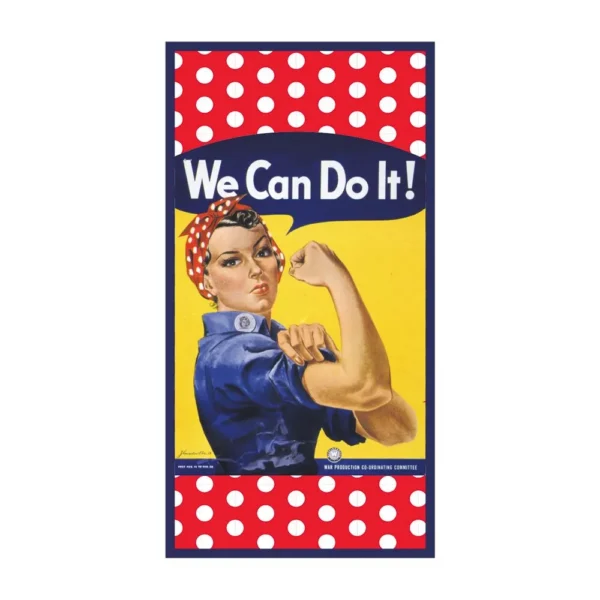 Rosie Beach Towel Full - Born: 30x60 Rosie the Riveter Beach Towel